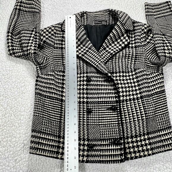 VTG Macy’s Little Shops Houndstooth Cropped Blazer Jacket Wool Tweed 60s Mod USA - Picture 9 of 11